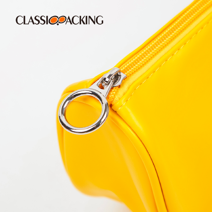 yellow make up bag zipper closeup